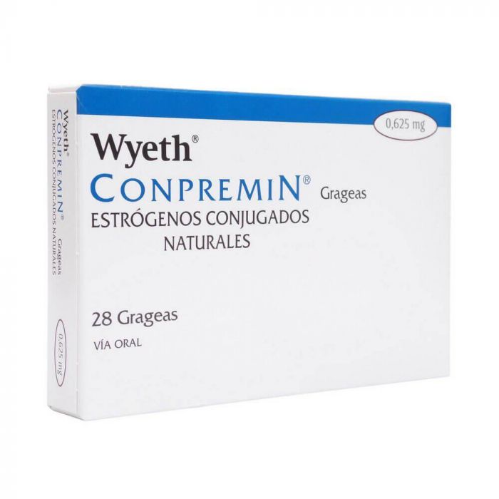 CONPREMIN 0,625 MG 28 GRAGEAS (ESTROGENOS CONJUGADOS)